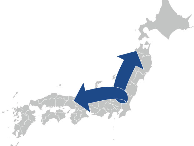 一般貨物自動車運送事業の対応地域地図